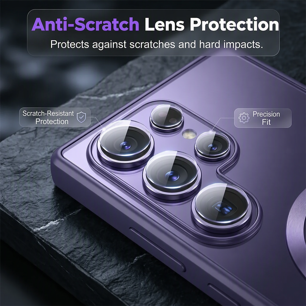 Protección de lente precisa anti‑arañazos para la cámara S26 Ultra