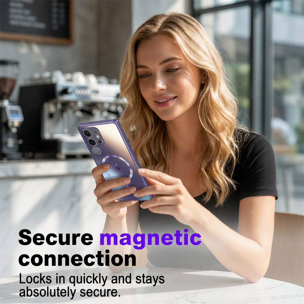 Conexión magnética segura entre funda S26 Ultra y accesorios magnéticos